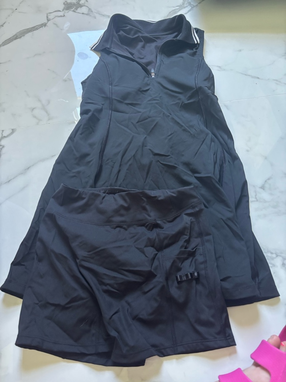Women’s Black Athletic Dress with Built-In Shorts